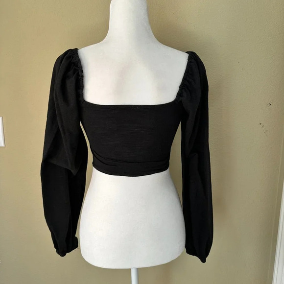 FOREVER 21 Ruched Balloon Sleeve Crop Top - small? - Picture 5 of 9